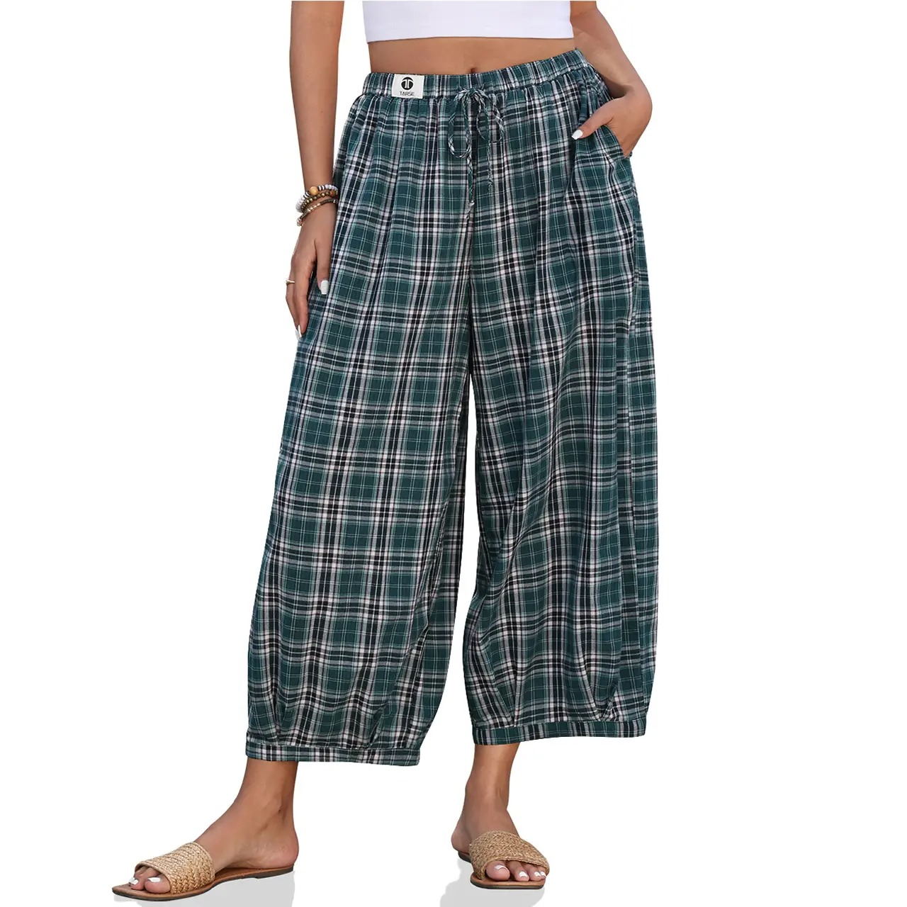Womens Linen Wide Leg Pants