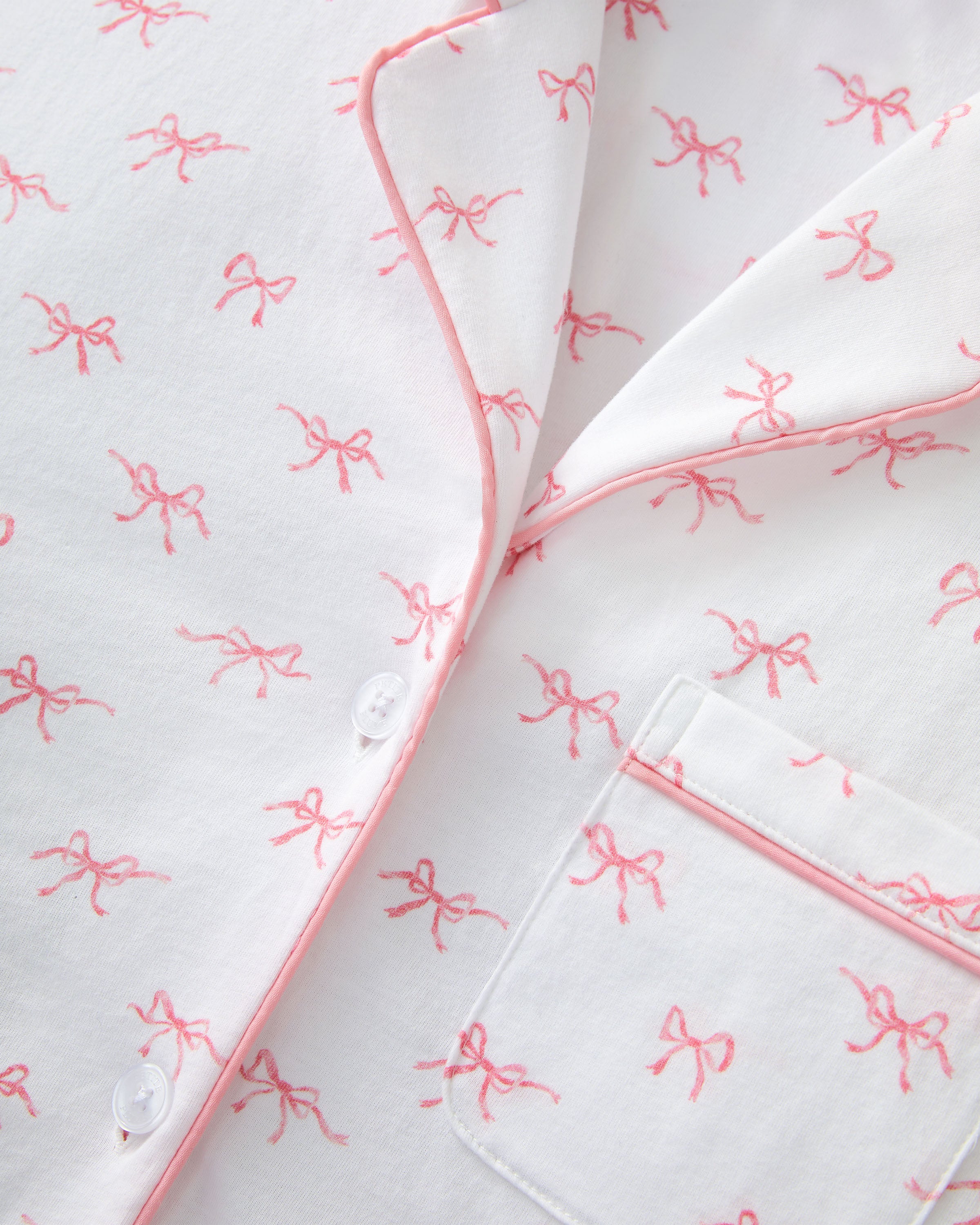 Women's Pima Short Sleeve Short Set in Blushing Bows