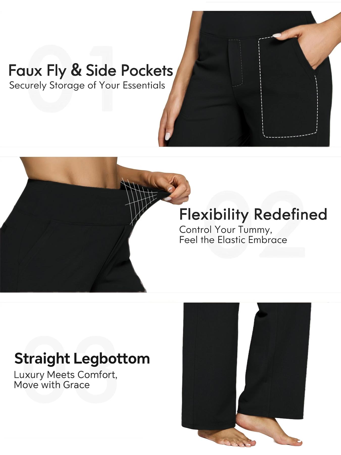 Solid-Color Fleece Yoga Pants — High-Waisted, Straight-Leg Jumpsuit Style
