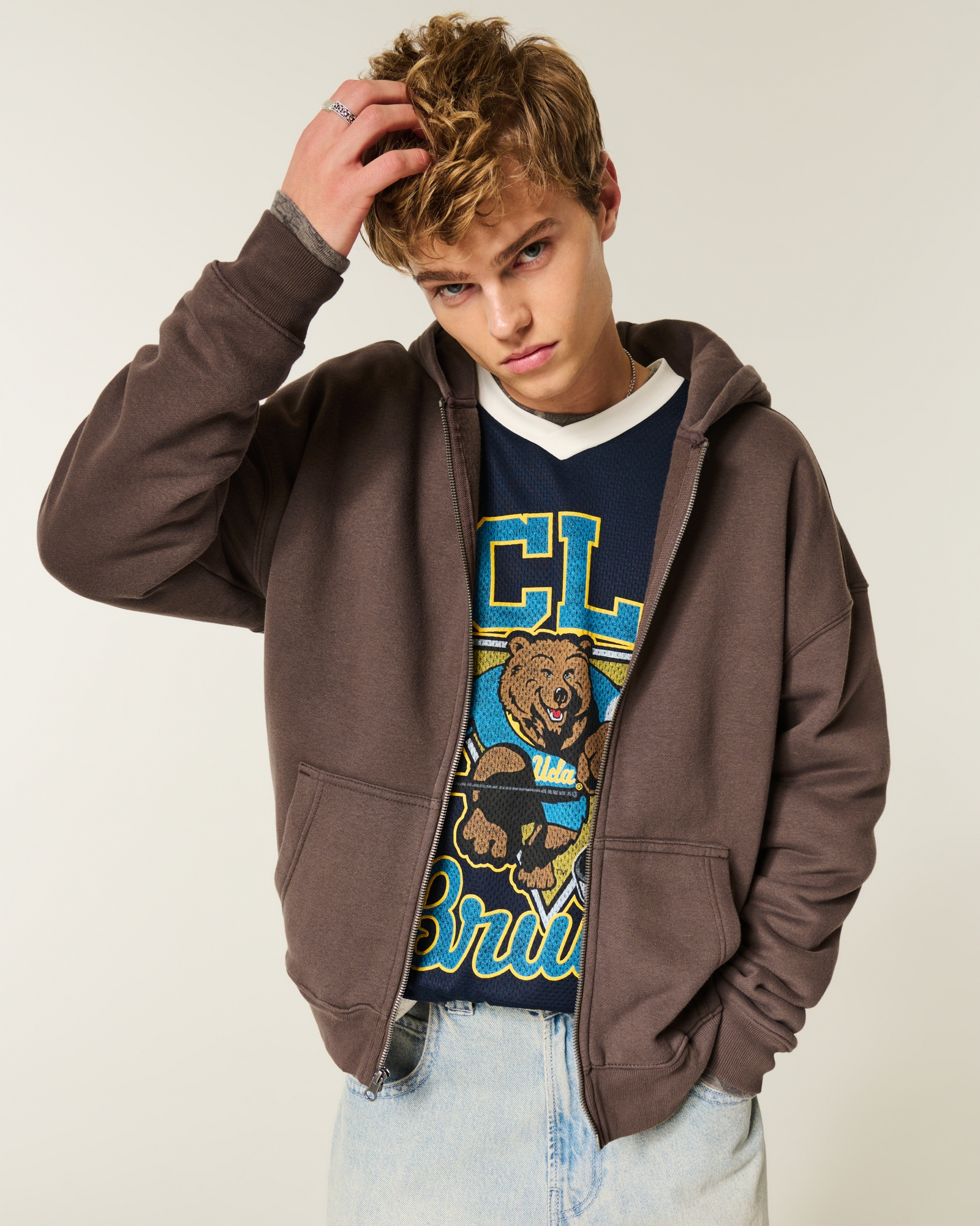 Boxy Zip-Up Hoodie