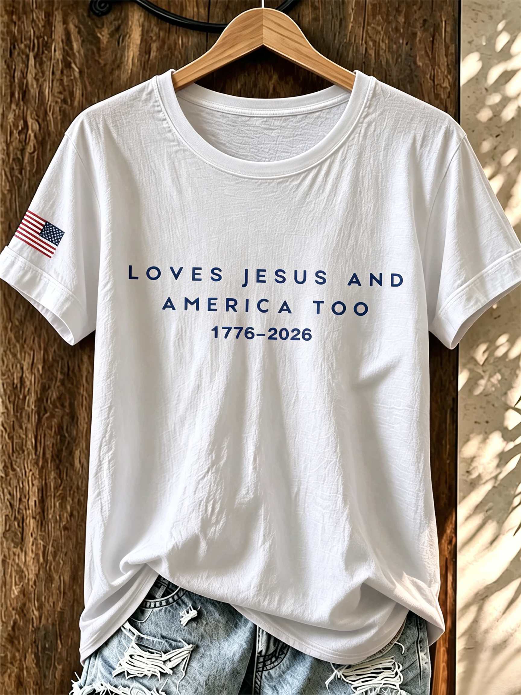 Women's Independence Day Faith Printed T-Shirt