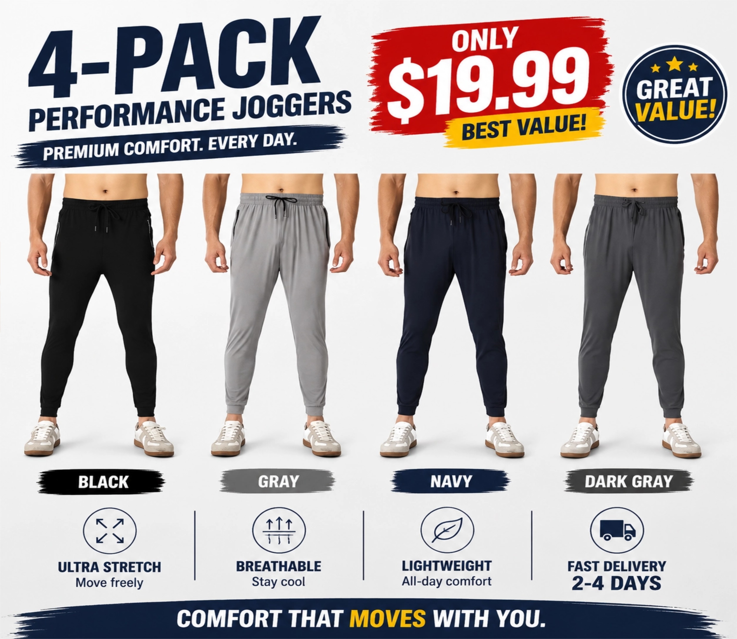 Men's Joggers (4-Pack / 8-Pack)