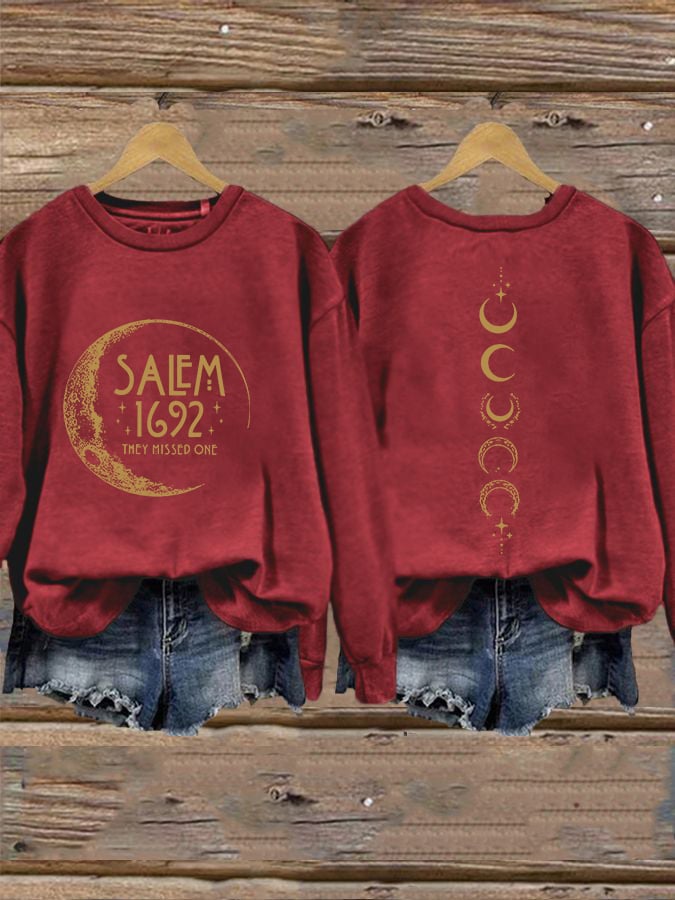 Women's Halloween Salem 1692 They Missed One Print Sweatshirt