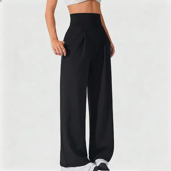 Women's Wide-Leg Sweatpants — High-Waisted, Loose-Fit Casual Trousers (With Pockets)