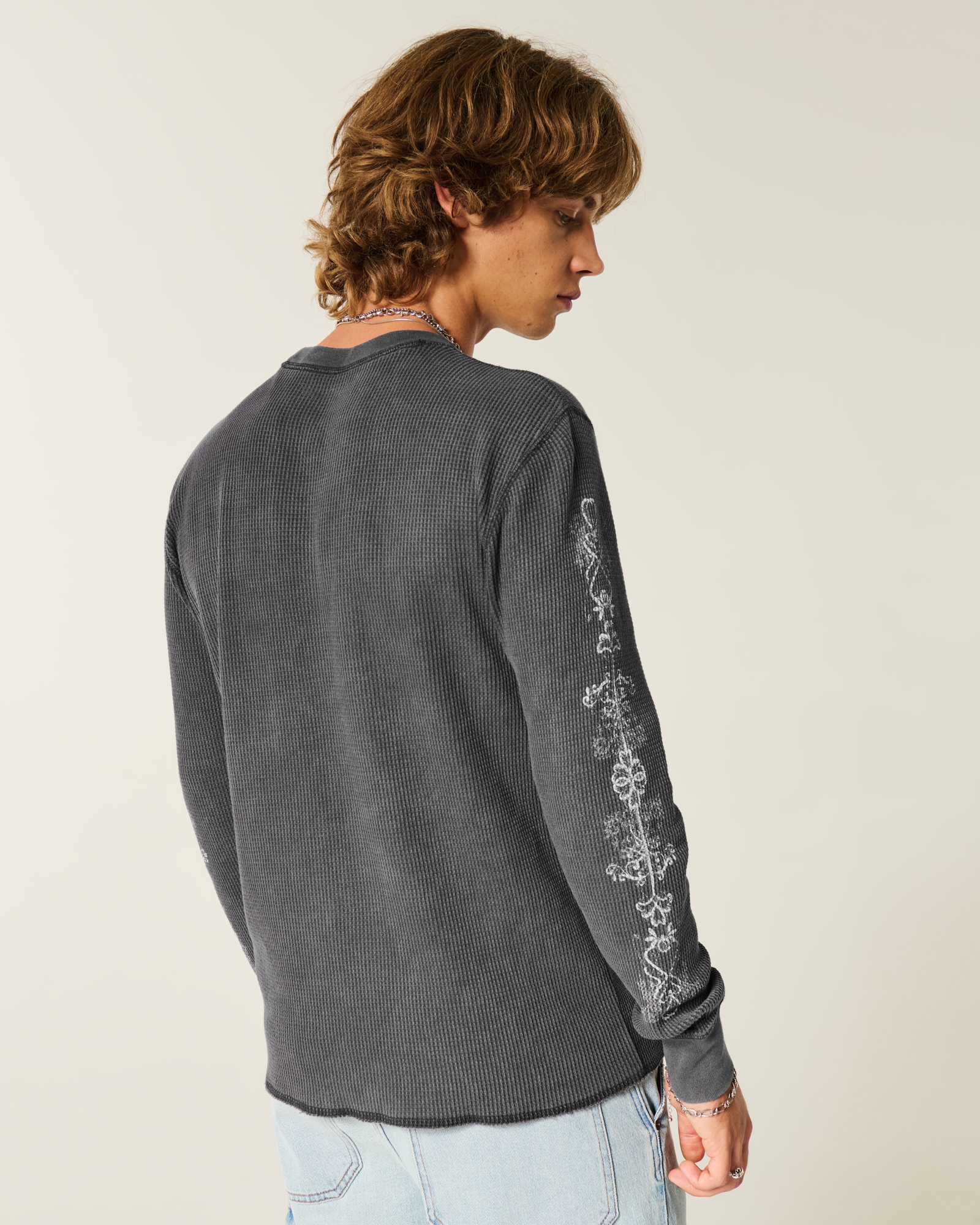 Rose & Angel Wings Graphic Thermal Shirt