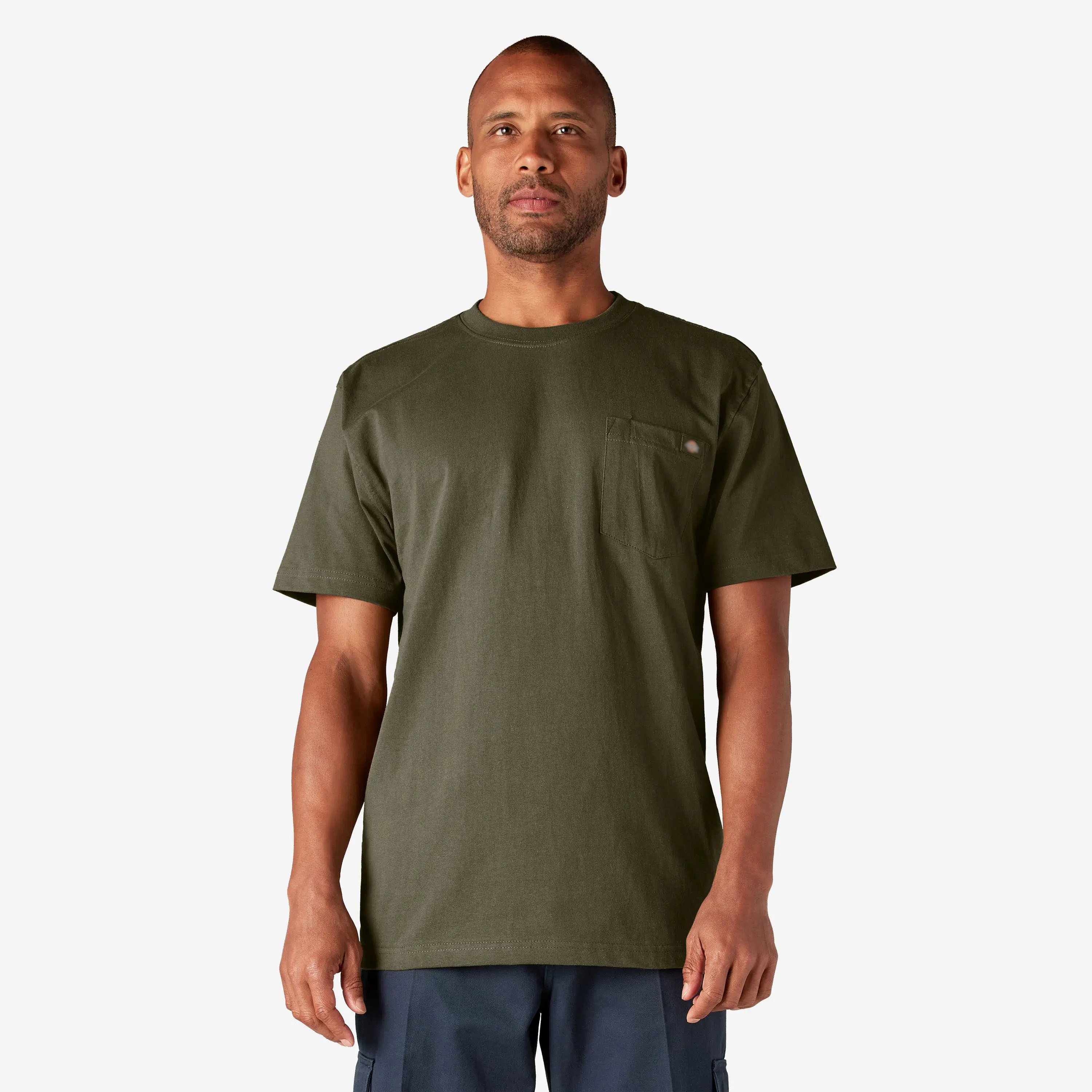 Men's Heavyweight Short Sleeve Pocket Tee – 100% Cotton Relaxed Fit Workwear Shirt