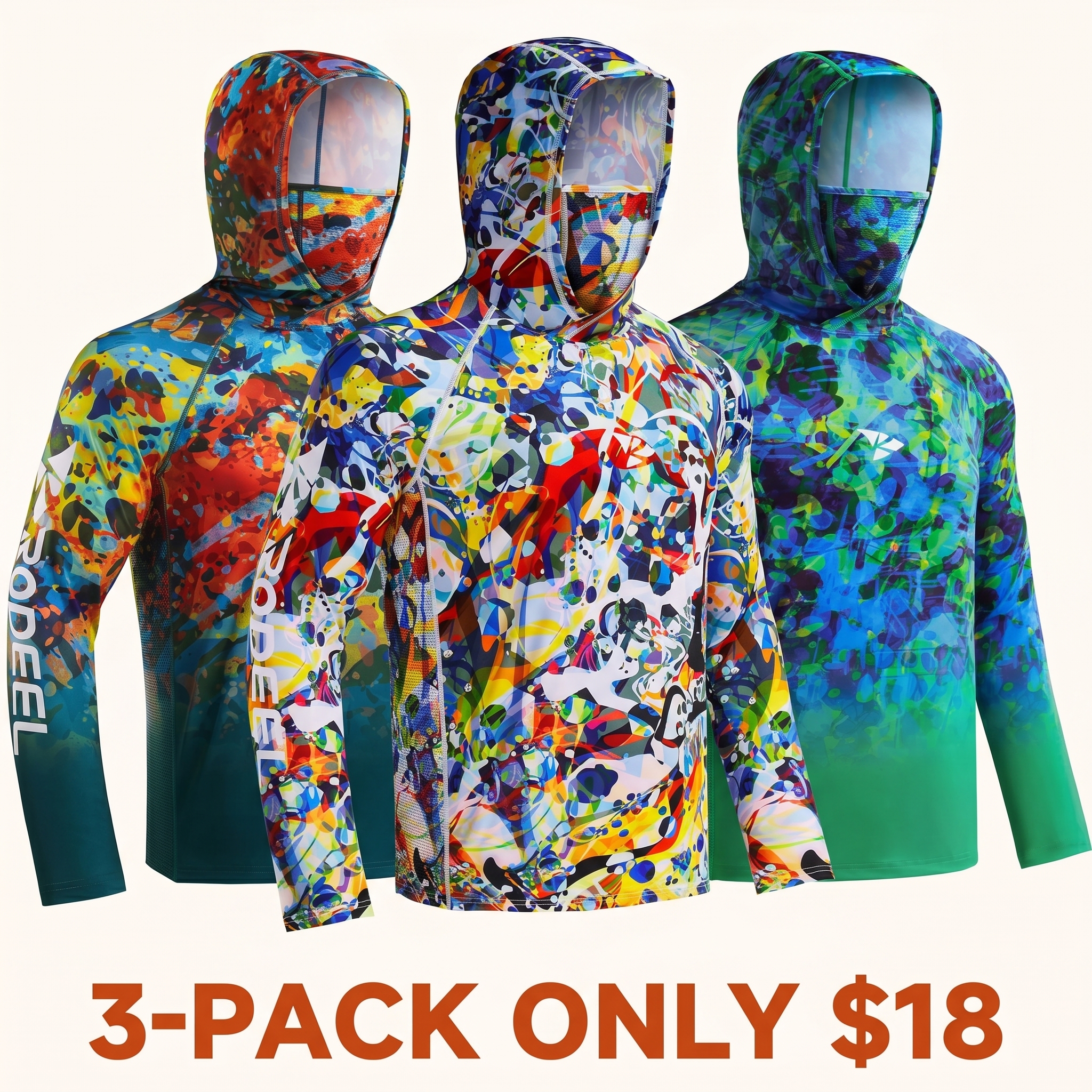 Men's Sun Protection Hoodie (with Face Mask/Neck Gaiter) — UPF 50+ UV Protection