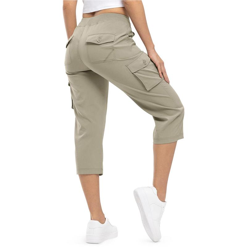 Women's Quick-Dry Hiking Capris with 6 Pockets – Lightweight Cargo Outdoor Shorts