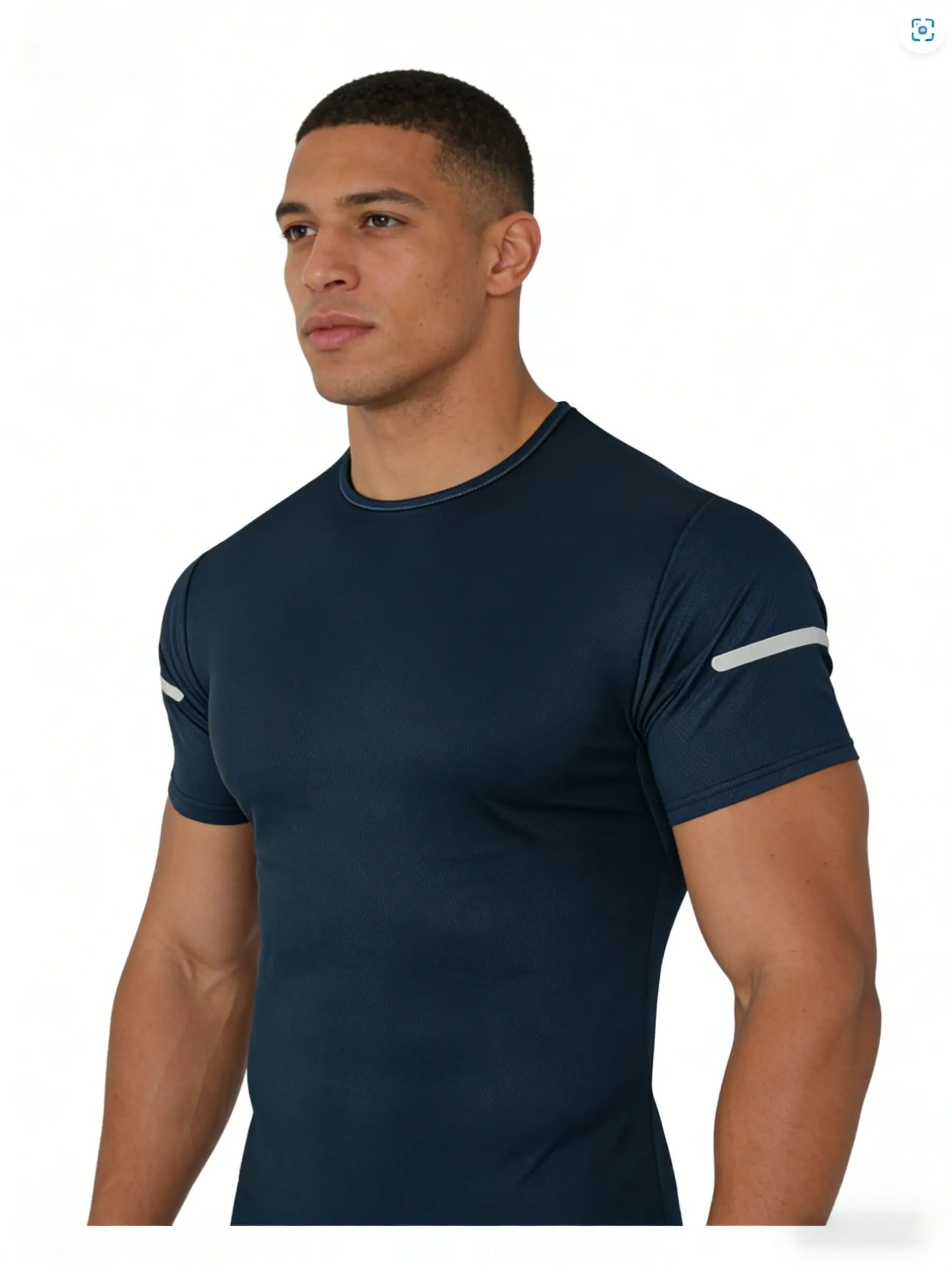7-pack men's printed reflective striped sports T-shirts, quick-drying and breathable