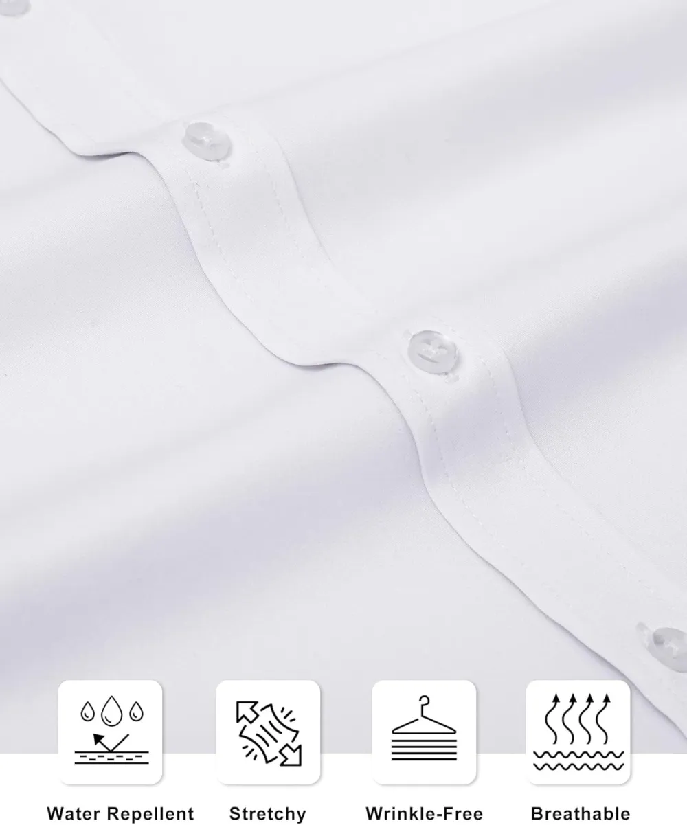 Stain Sheild Dress Shirts for Men Slim Fit Mens Dress Shirts Long Sleeve Button Down Shirt Men Shirts