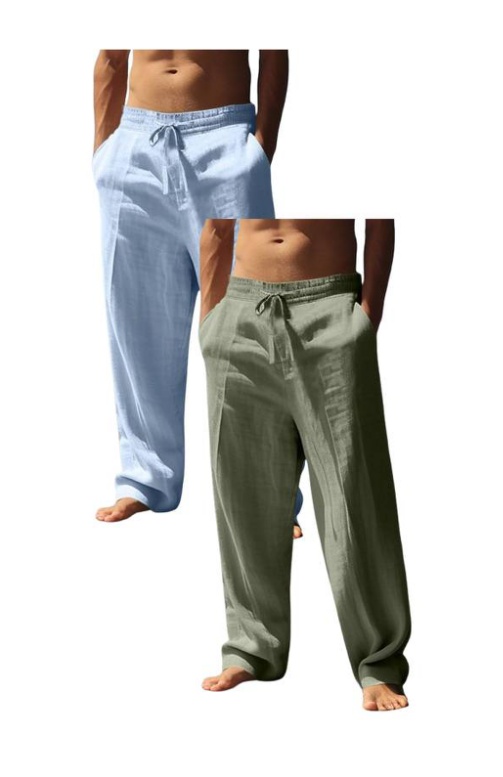 🔥Men's High-Quality Linen Straight Leg Pants - Casual Fit🔥