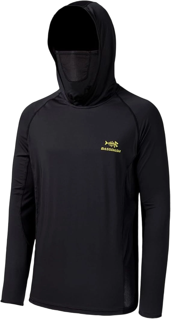 ☀️☀️UPF 50+ Men’s Long Sleeve Fishing Shirt with Mask UV Neck Gaiter Hoodie