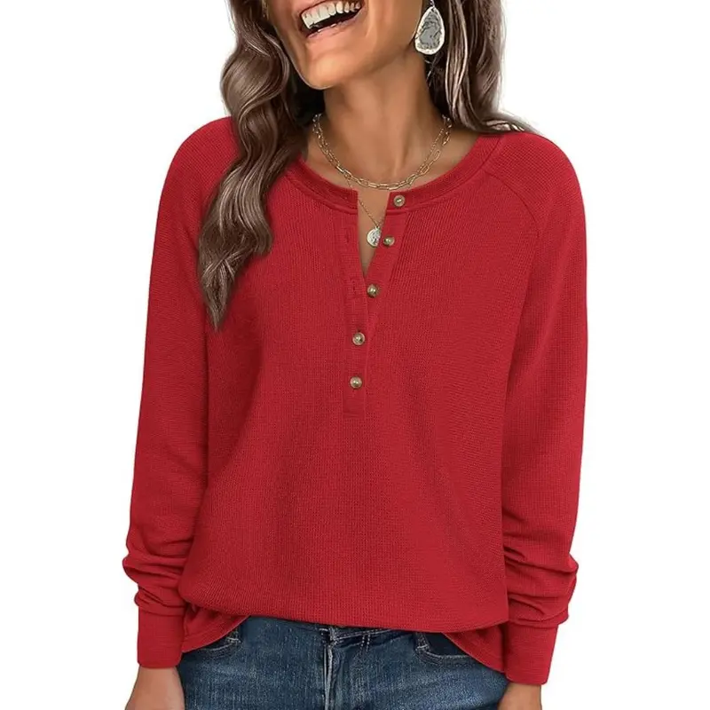 Women's Everyday Henley Long Sleeve Tee