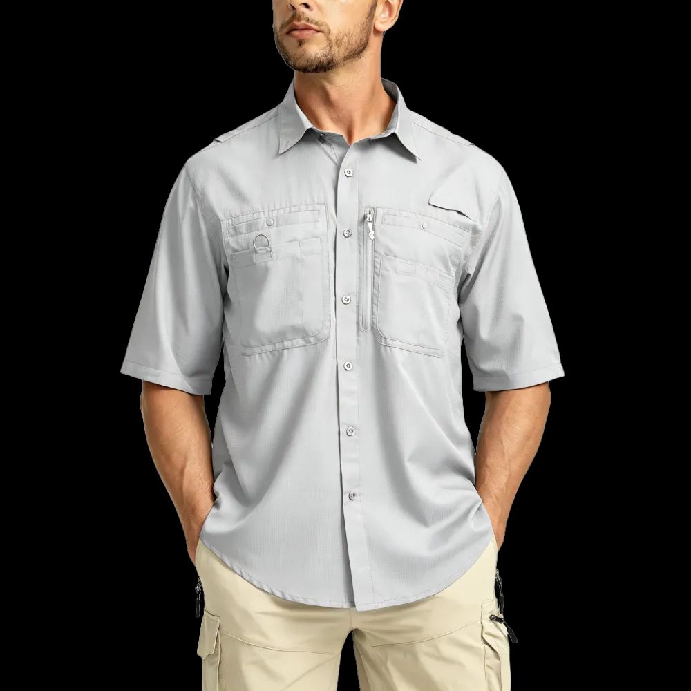 Men's Casual Outdoor Button-Down Fishing Top