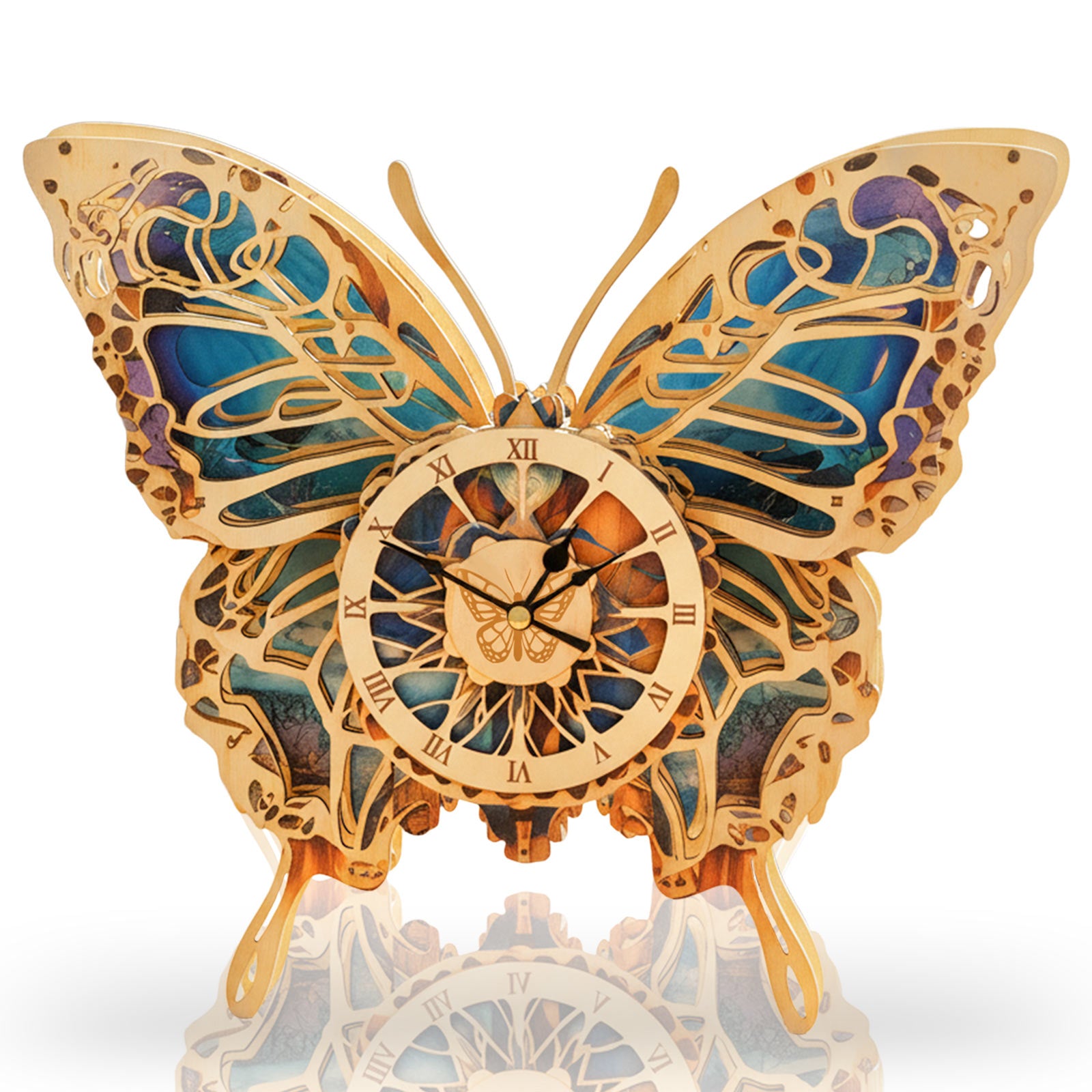Butterfly DIY Wooden Clock, 3D Puzzle Craft Kit