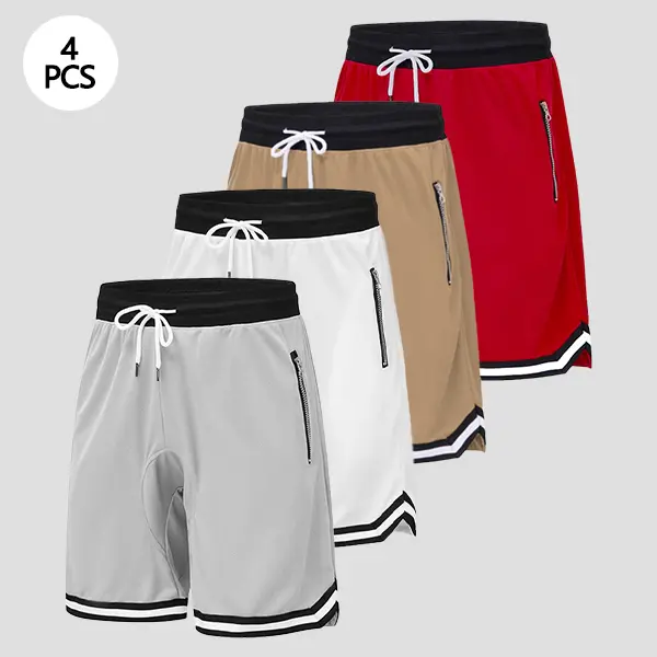 Men’s Casual Athletic Shorts With Zippered Pockets