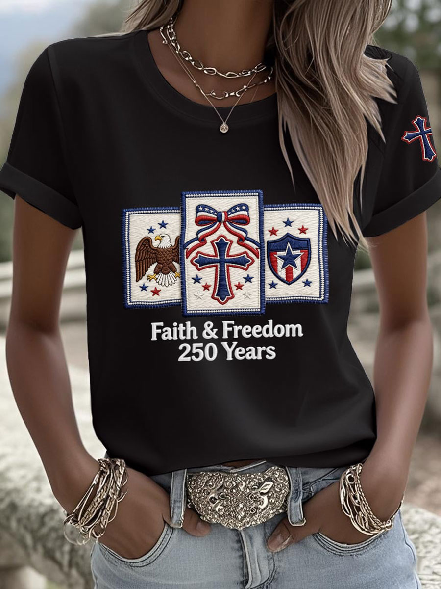 Women'S American 250Th Anniversary Faith & Freedom Short-Sleeve T-Shirt