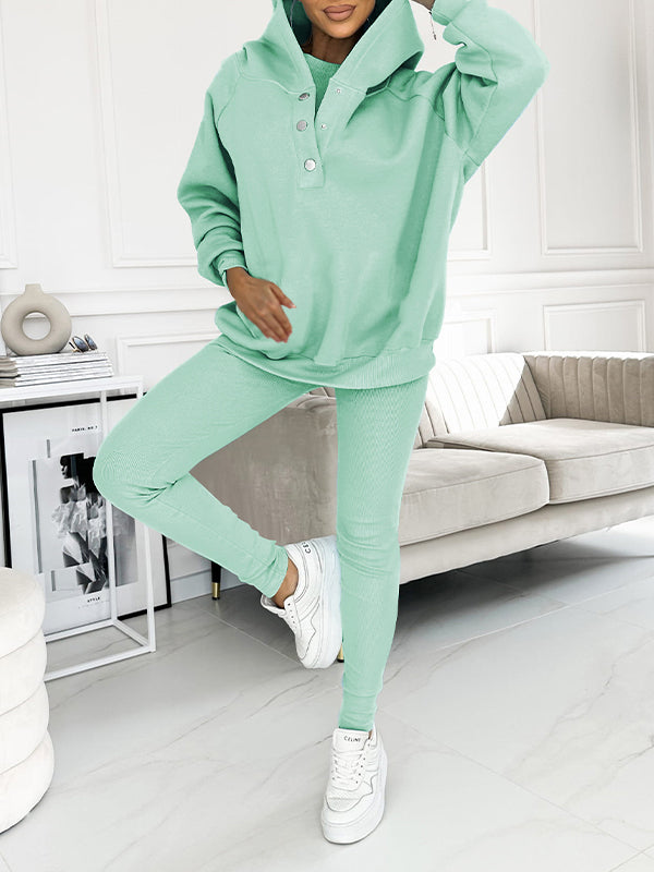 Women Fall&Winter Hooded Casual and Comfortable Sweatshirt Suit