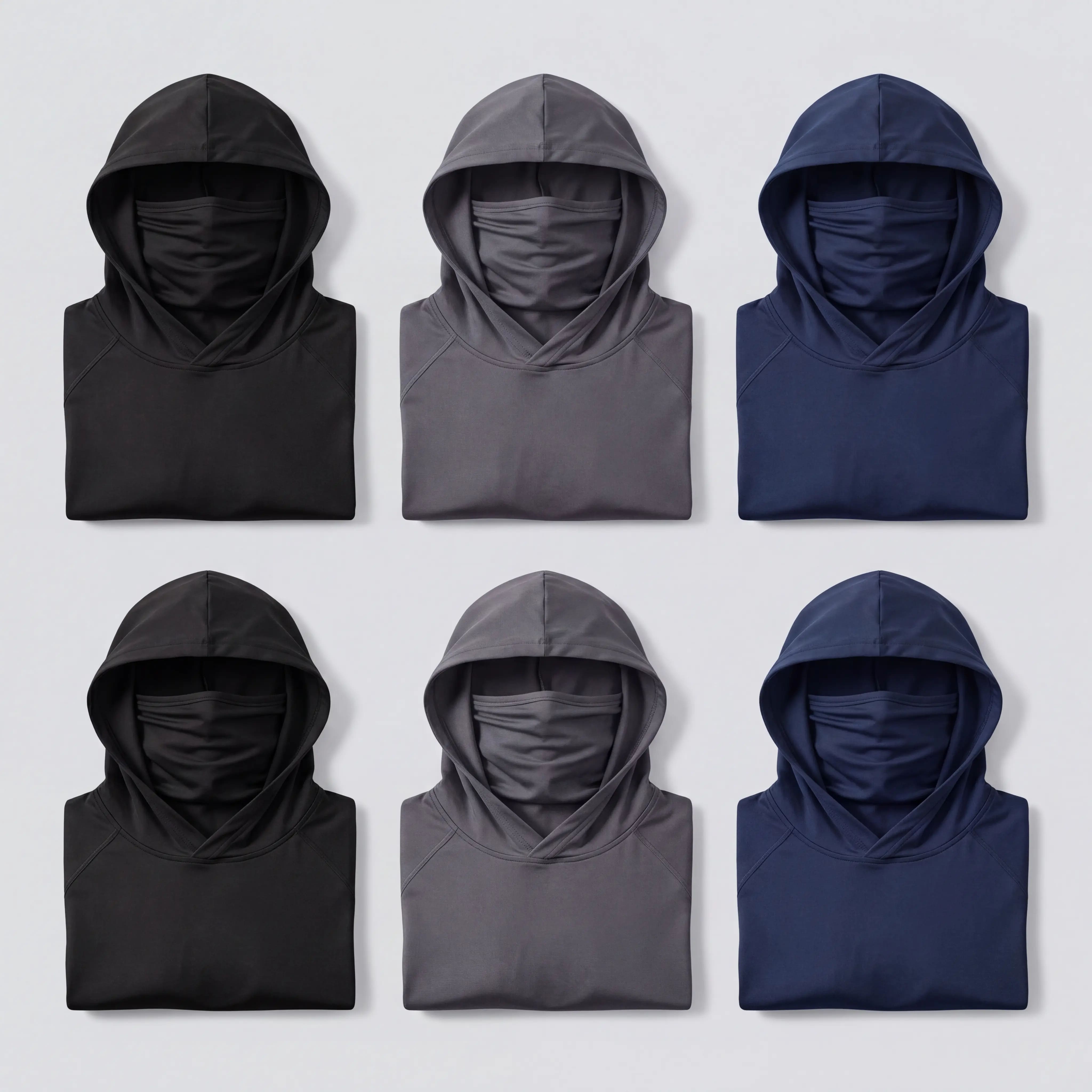 Men's Outdoor Work Sun Protection Clothing With Sun-Blocking Hoodie