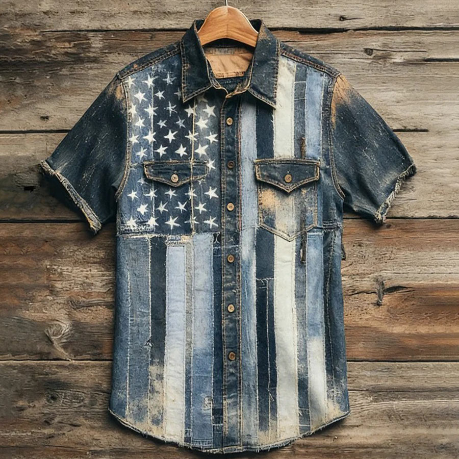 Men'S Independence Day 250Th Anniversary Printed Short Sleeve Shirt