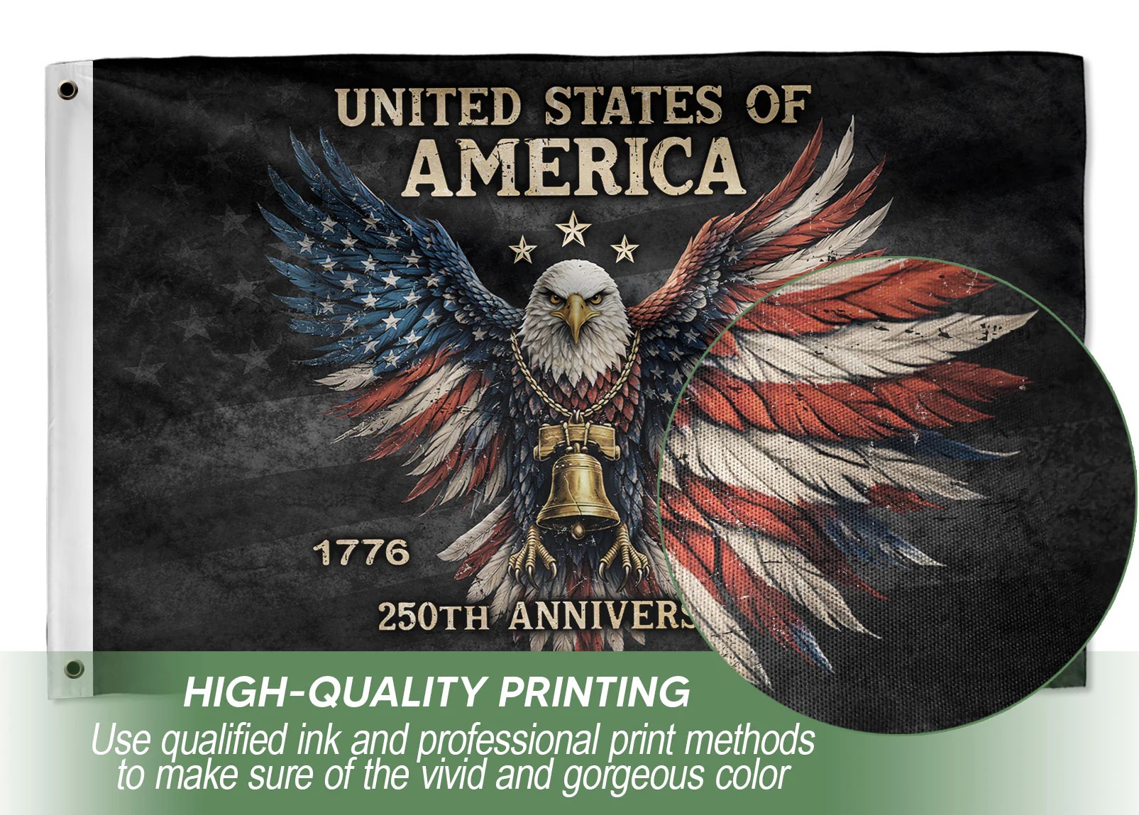 USA 250 Years Flag Decor – 250th Anniversary Double-Sided House Flag