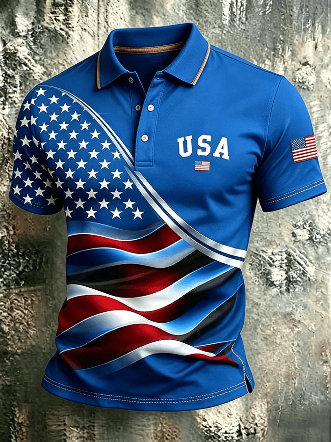 Men's USA 1776-2026 Freedom Printed Polo Shirt