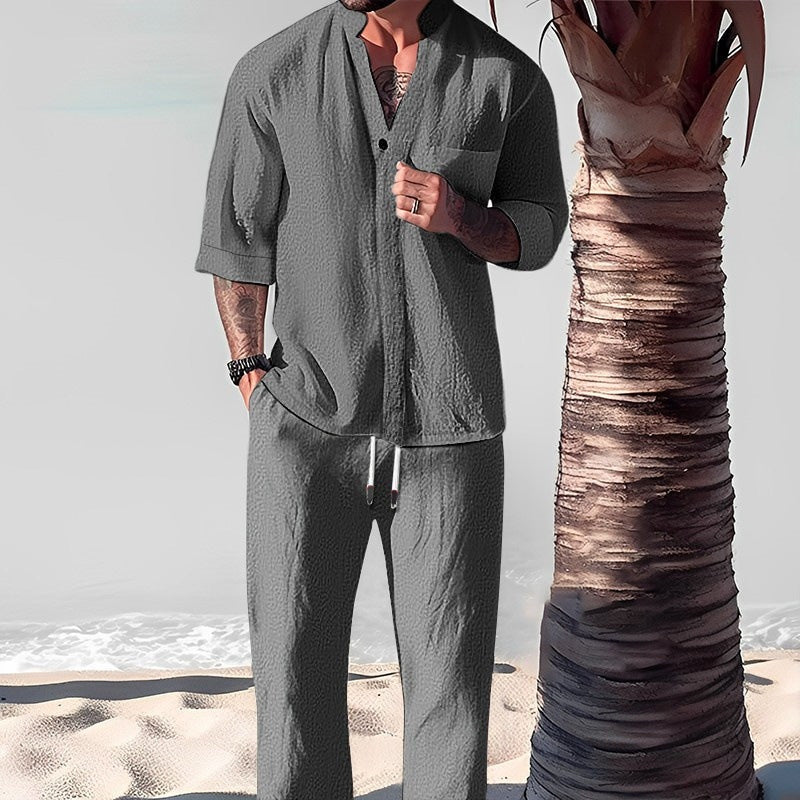 Men's Trendy Cotton Linen Top & Pants Two-Piece Set🎉BIG SALE-70% OFF