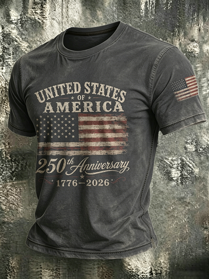 250Th Anniversary Washed And Worn Round Neck T-Shirt In The United States