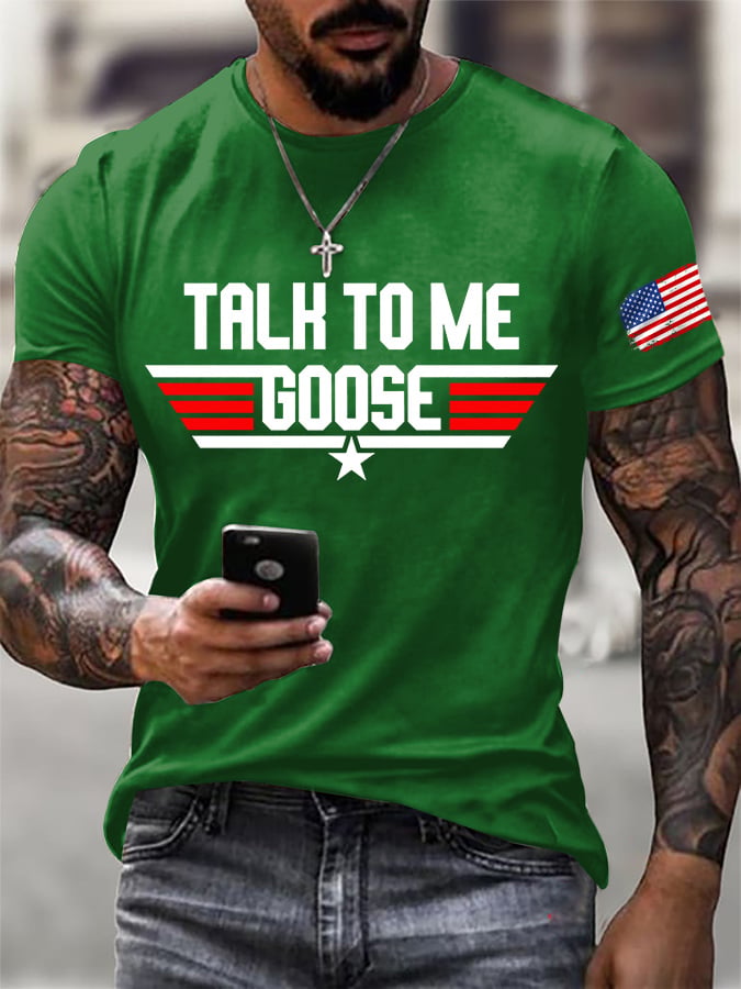 Men's Retro Talk To Me Goose Print T-Shirt