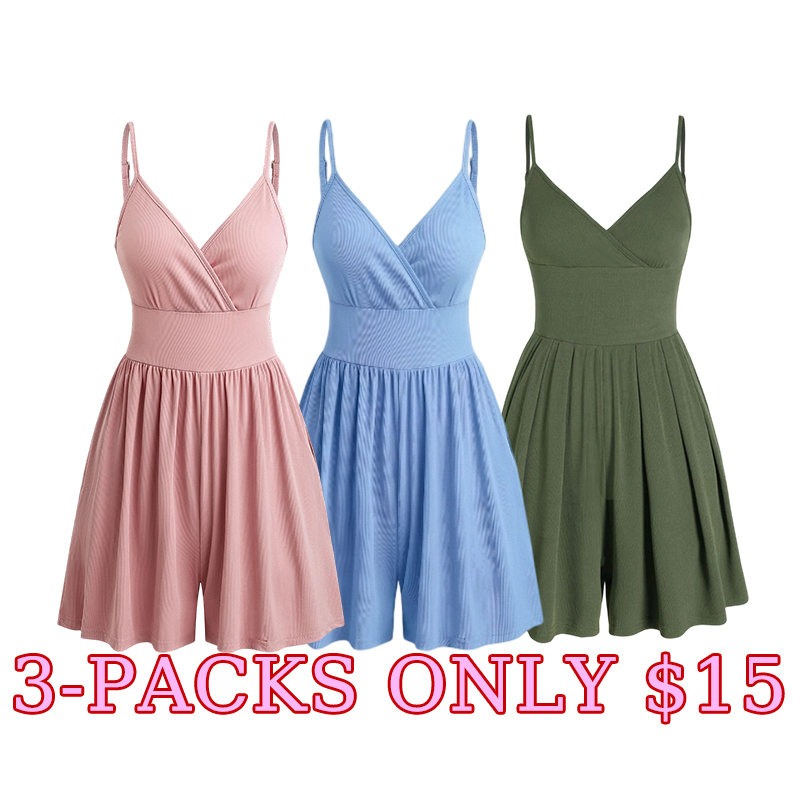 🌴 BreezyBack Wide-Leg Cami Romper