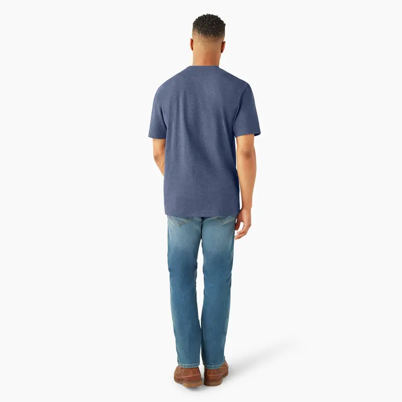 Men's Heavyweight Heathered Short Sleeve Pocket, Heavyweight Logo Graphic, Workwear Layering Style