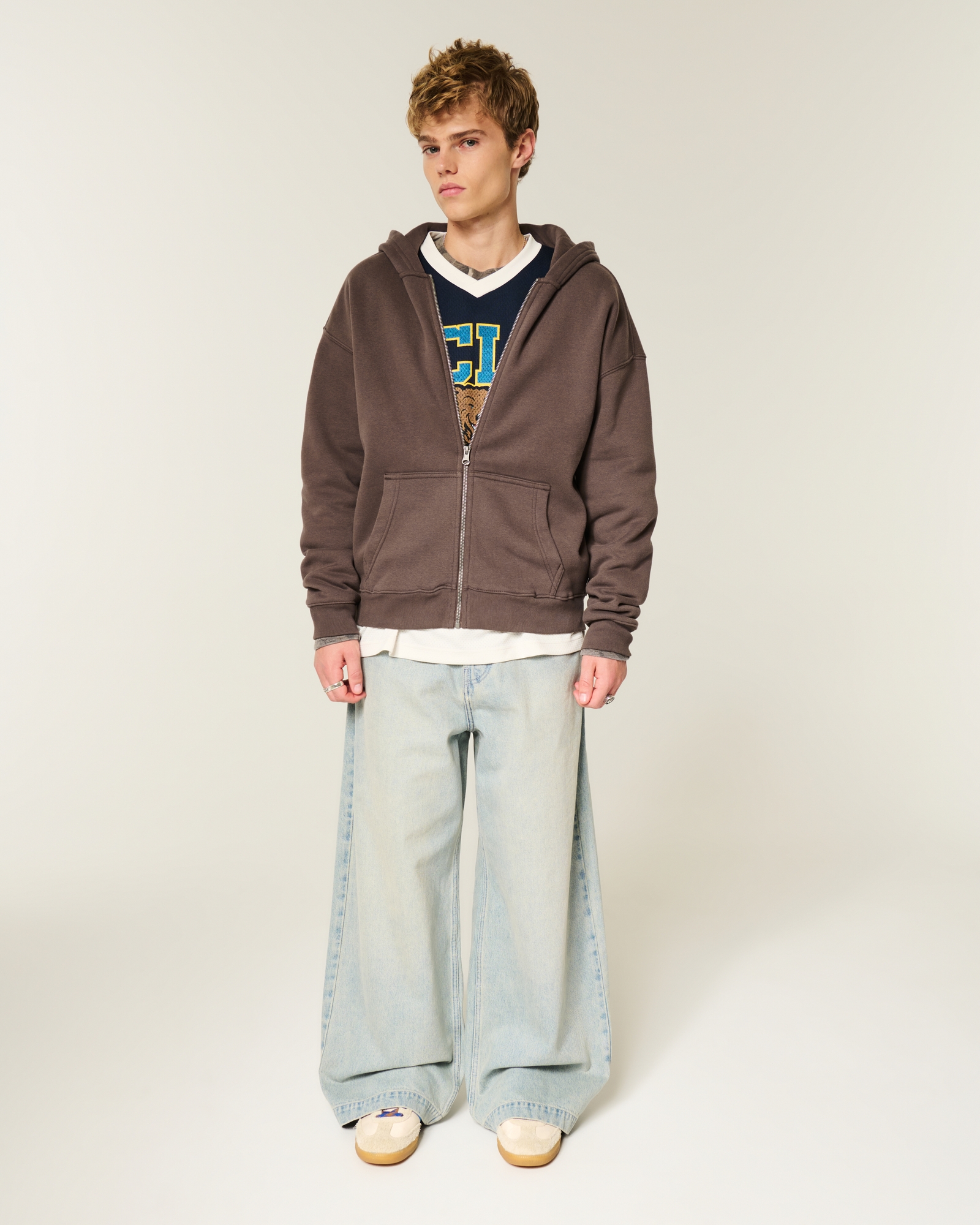 Boxy Zip-Up Hoodie