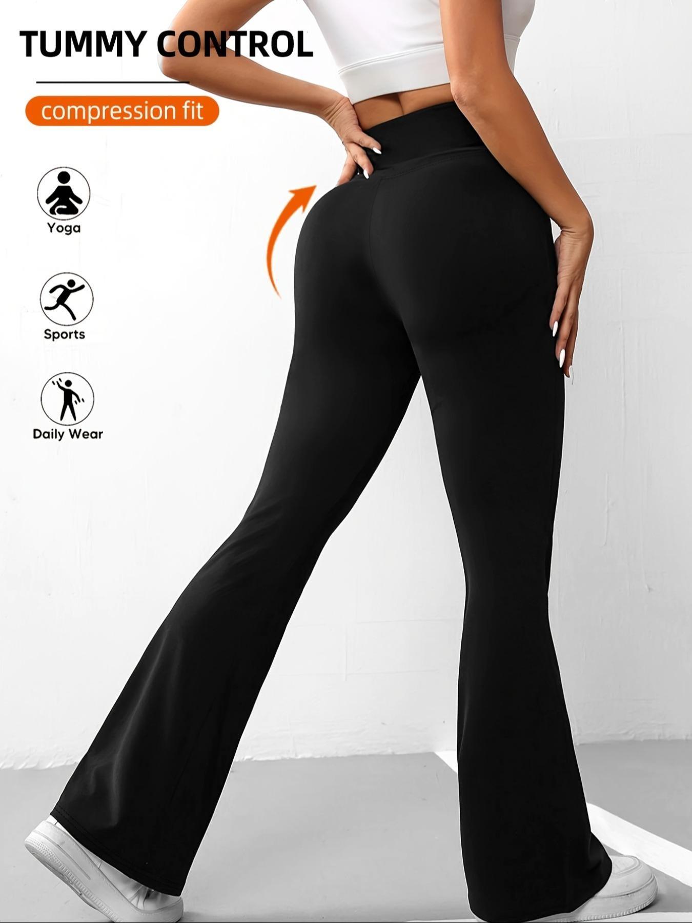 Women's high-waisted, slim-fit, slight-flare trousers