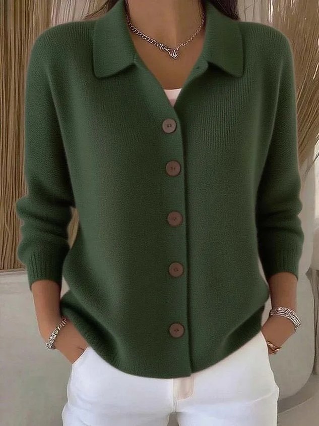 Plain Casual Regular Fit Cardigan