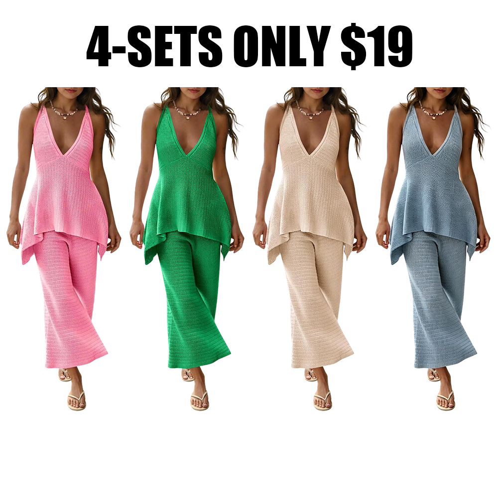 Women's 2 Piece Knit Sets Summer Vacation Outfits