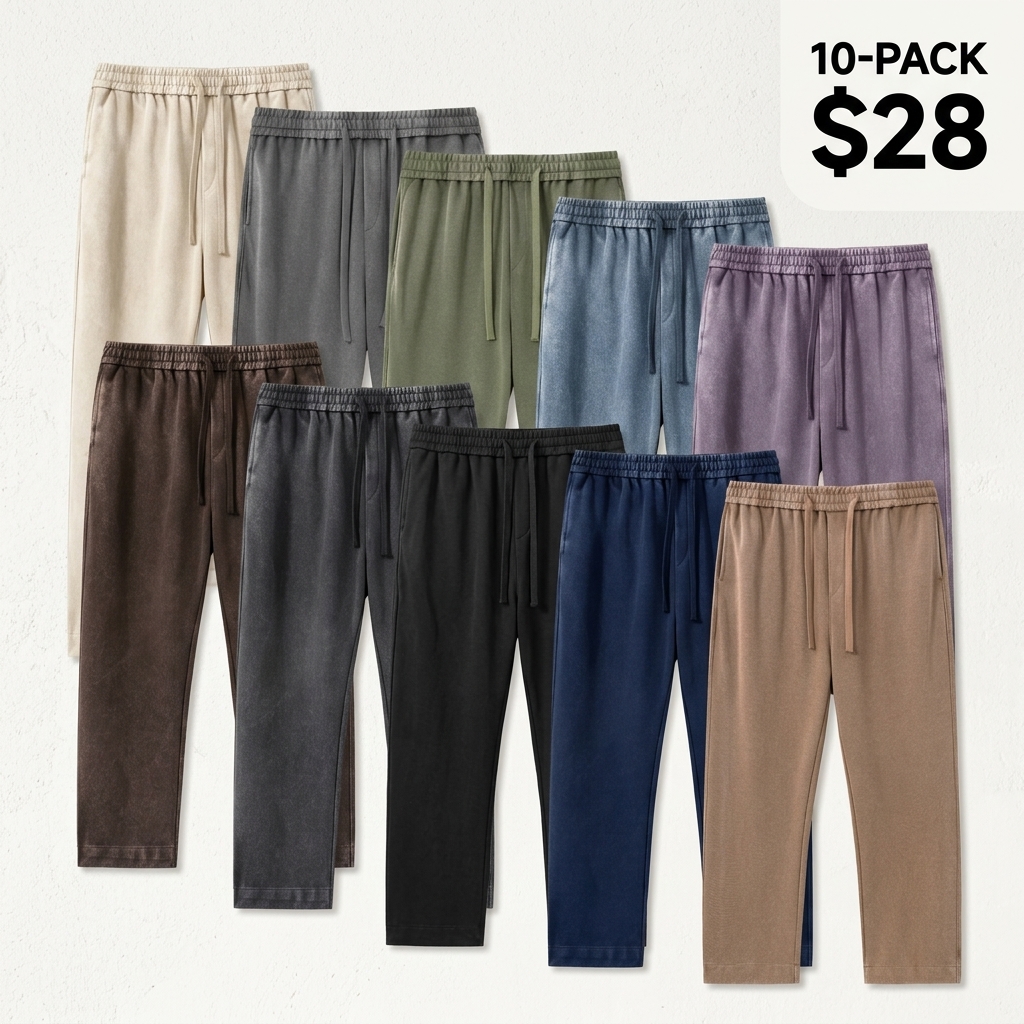 Men's Acid Wash Cotton Sweatpants – Soft Casual Joggers for Everyday Wear