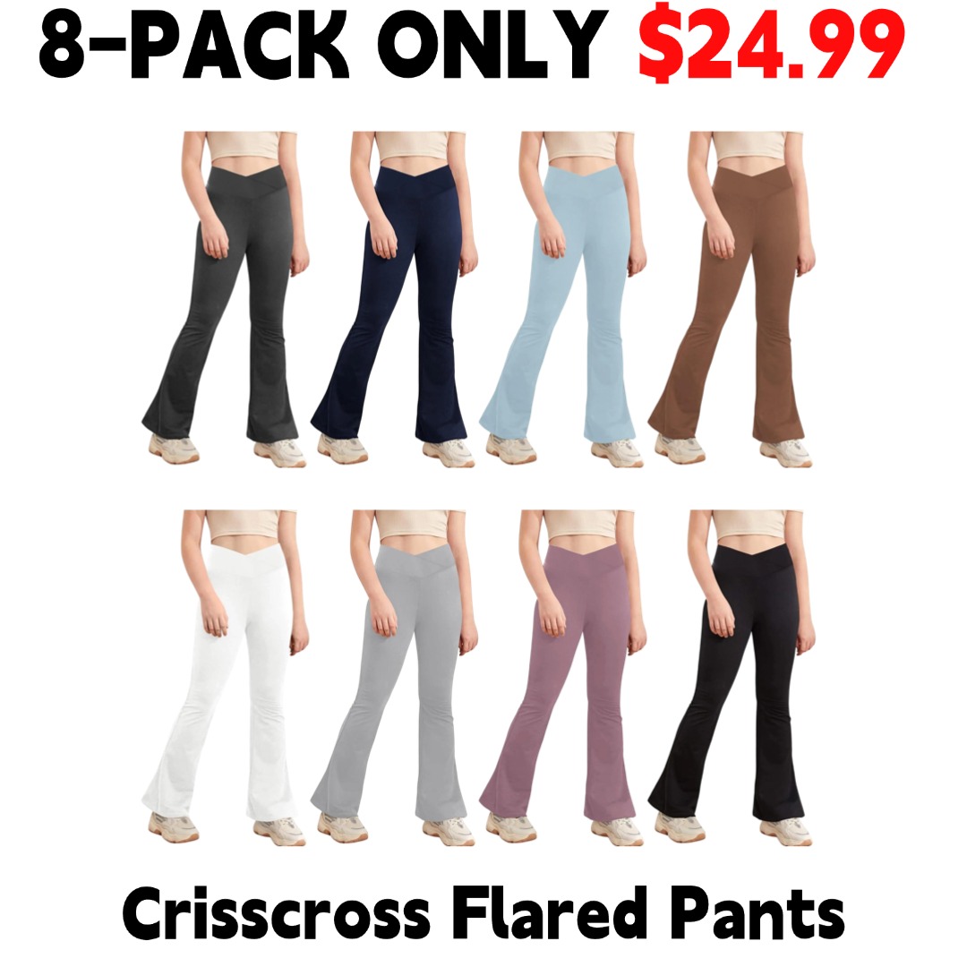 ⚡FINAL SALE⚡Cross-Waist High-Rise Flared Pants