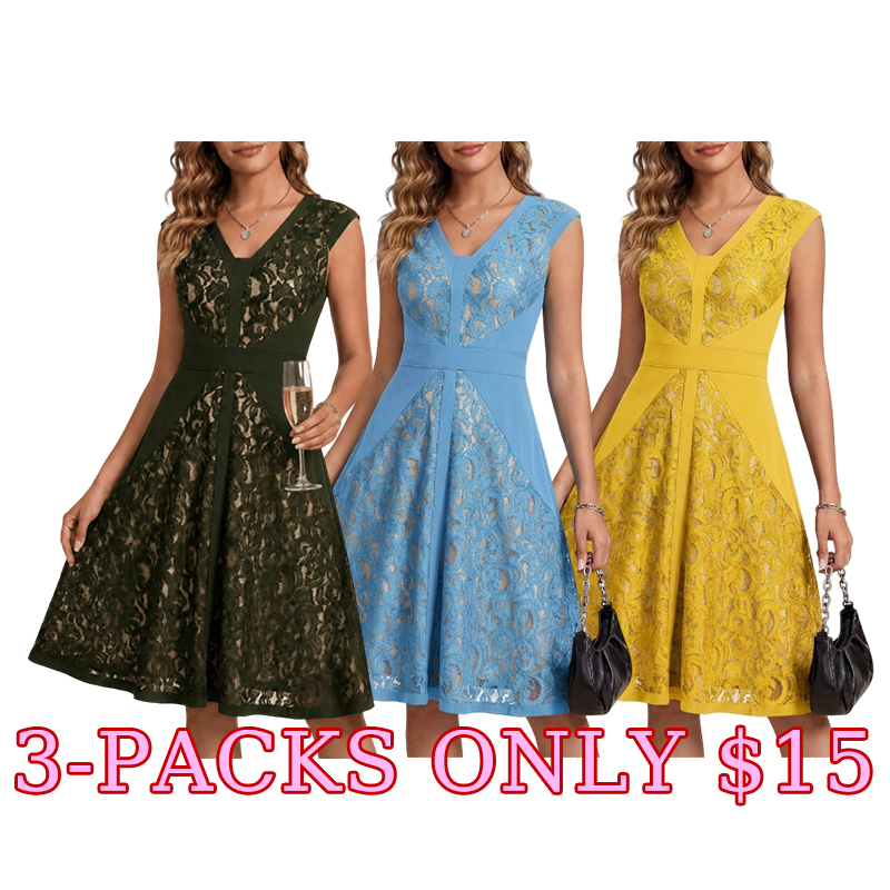 🌸 Elegant Floral Lace V-Neck Evening Gown
