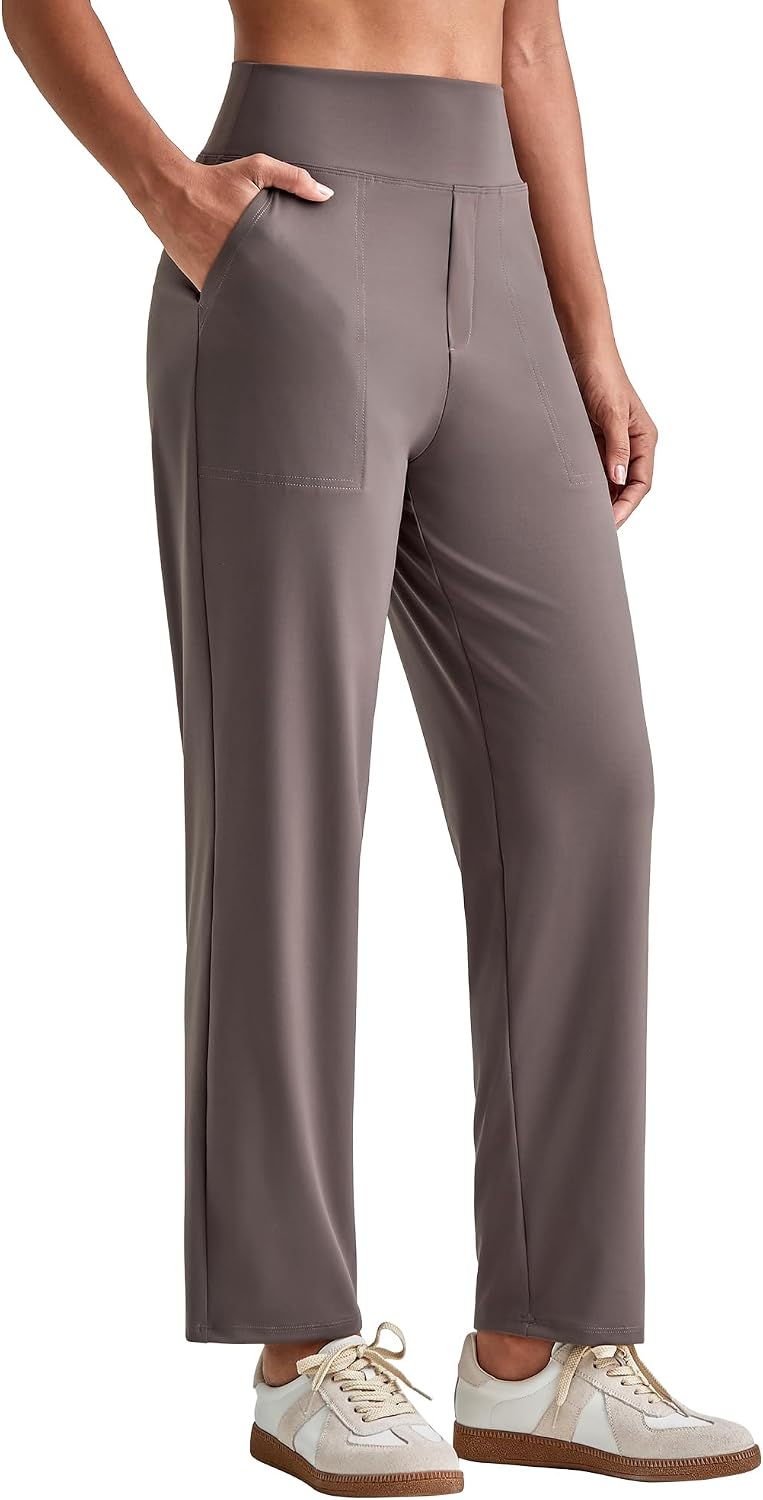 Womens Ankle Dress Yoga Pants with Pockets Stretchy Business Casual Slacks Work Trousers Travel Pant