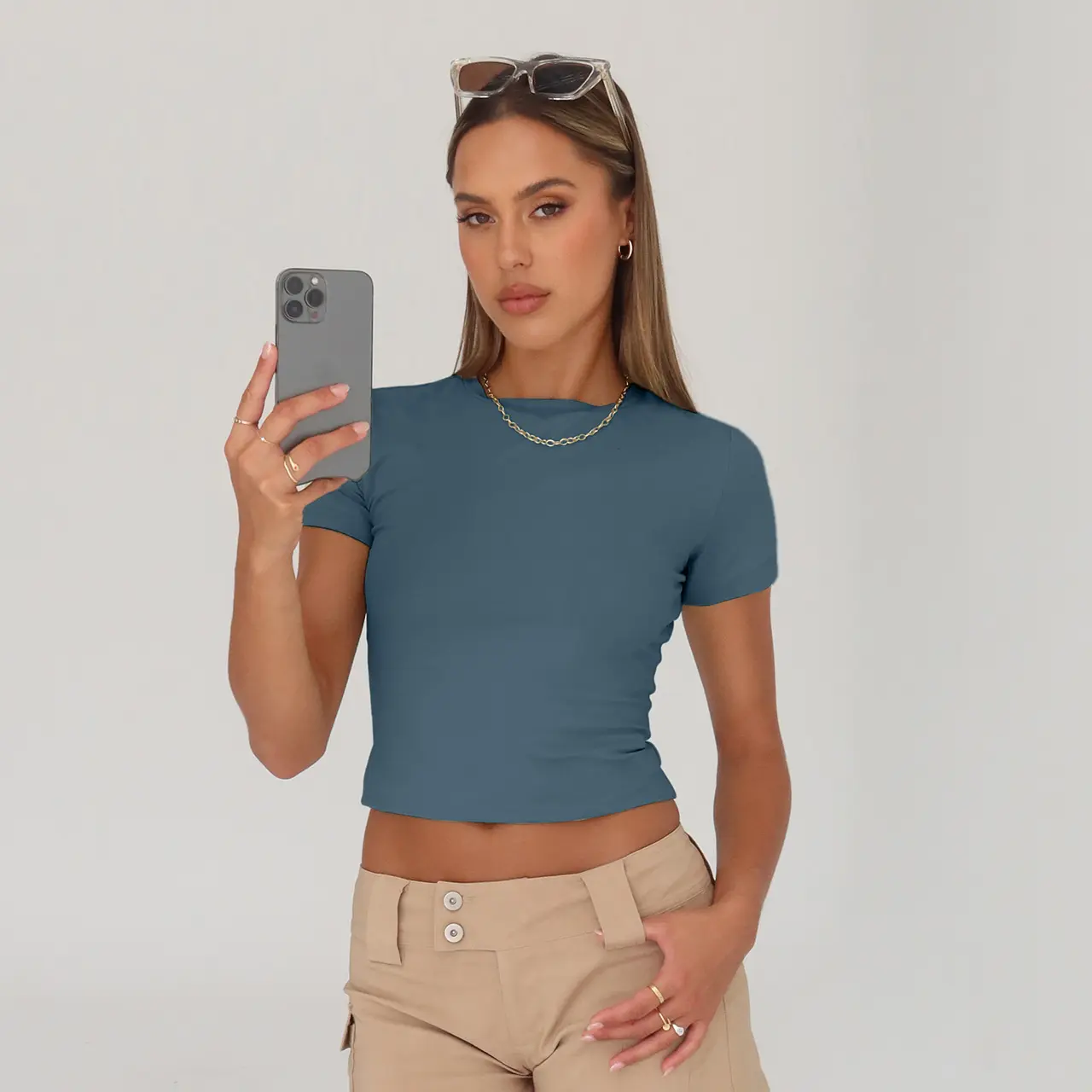 ⚡Women's 3-Piece Cropped Top Set – Slim-Fit Casual Style 🔥