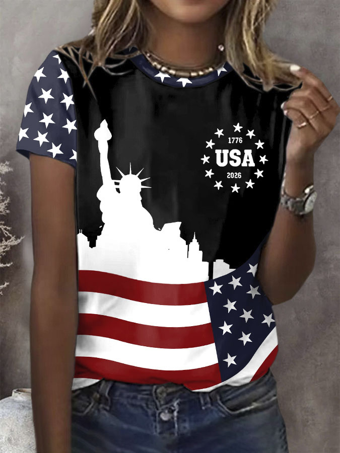 Women's 250th Anniversary Printed Casual T-Shirt