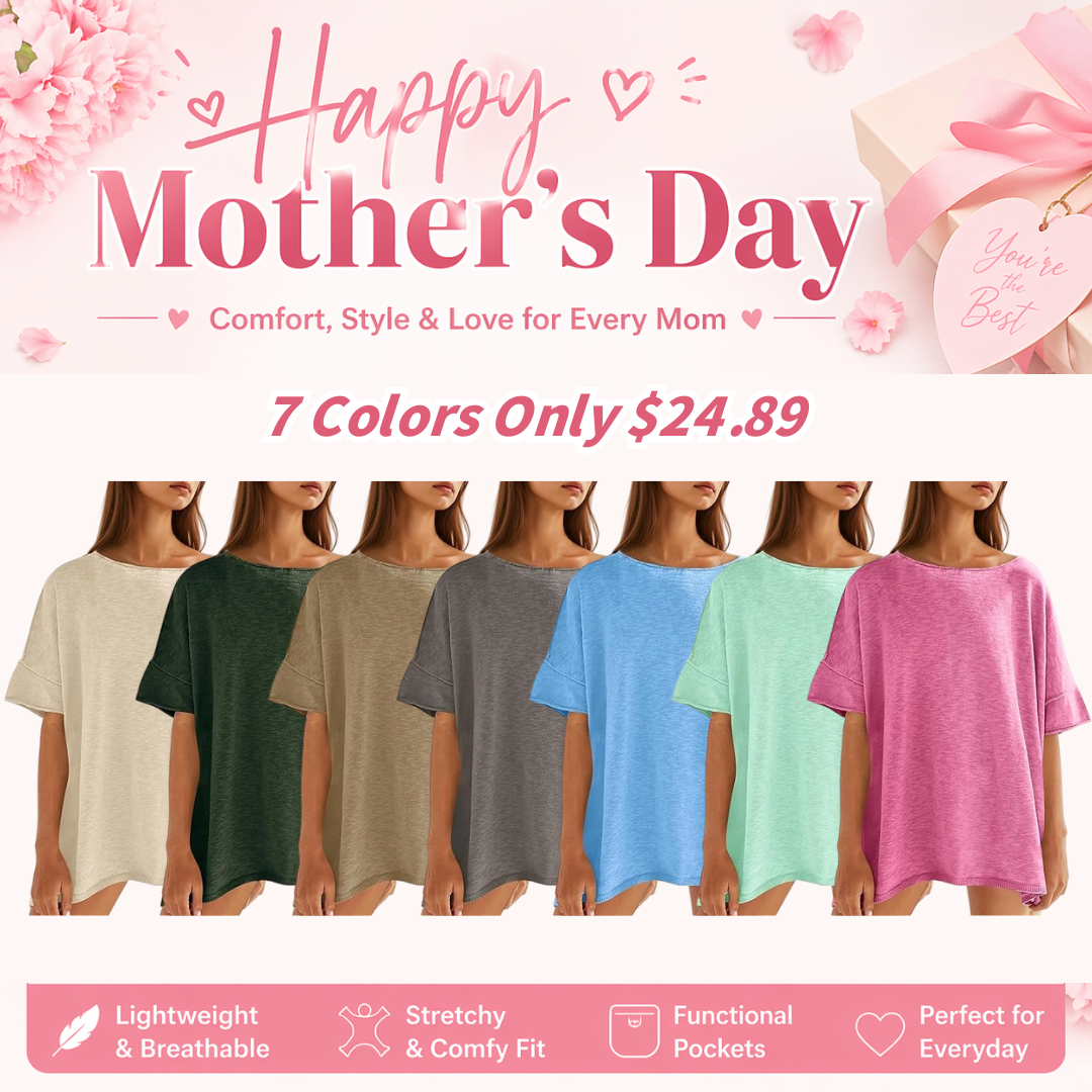 Mother's Day Sale💕Women's Oversized T Shirts-100% Cotton