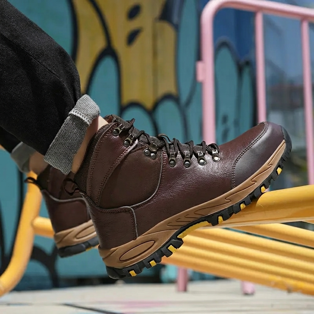 Men's Waterproof Safety Boots – Rugged Steel-Toe Work Boots with Crush and Puncture Resistance