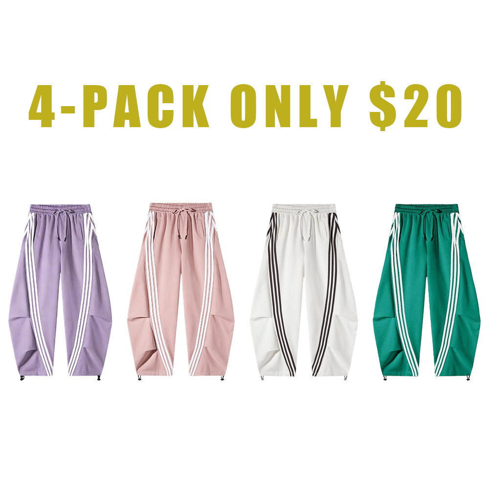 Women's Loose Wide Leg Striped Track Pants