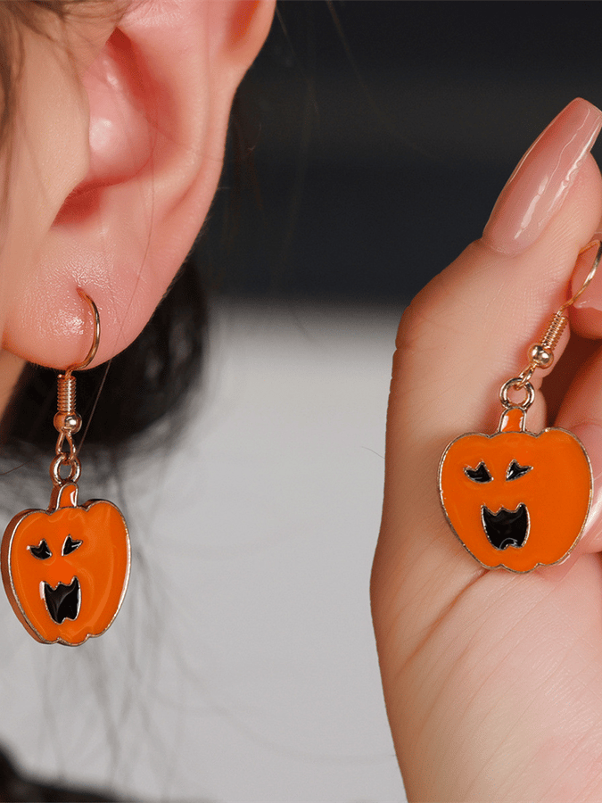 Halloween Pumpkin Element Earrings