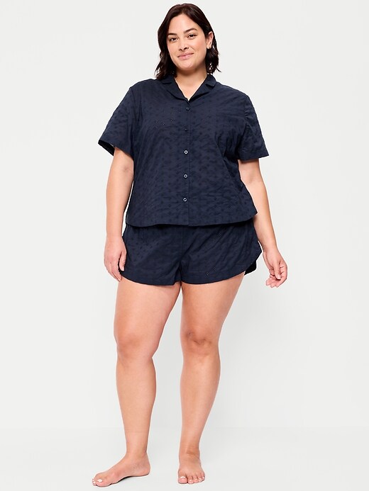Classic Eyelet Sleep Short Set  Arctic Depth