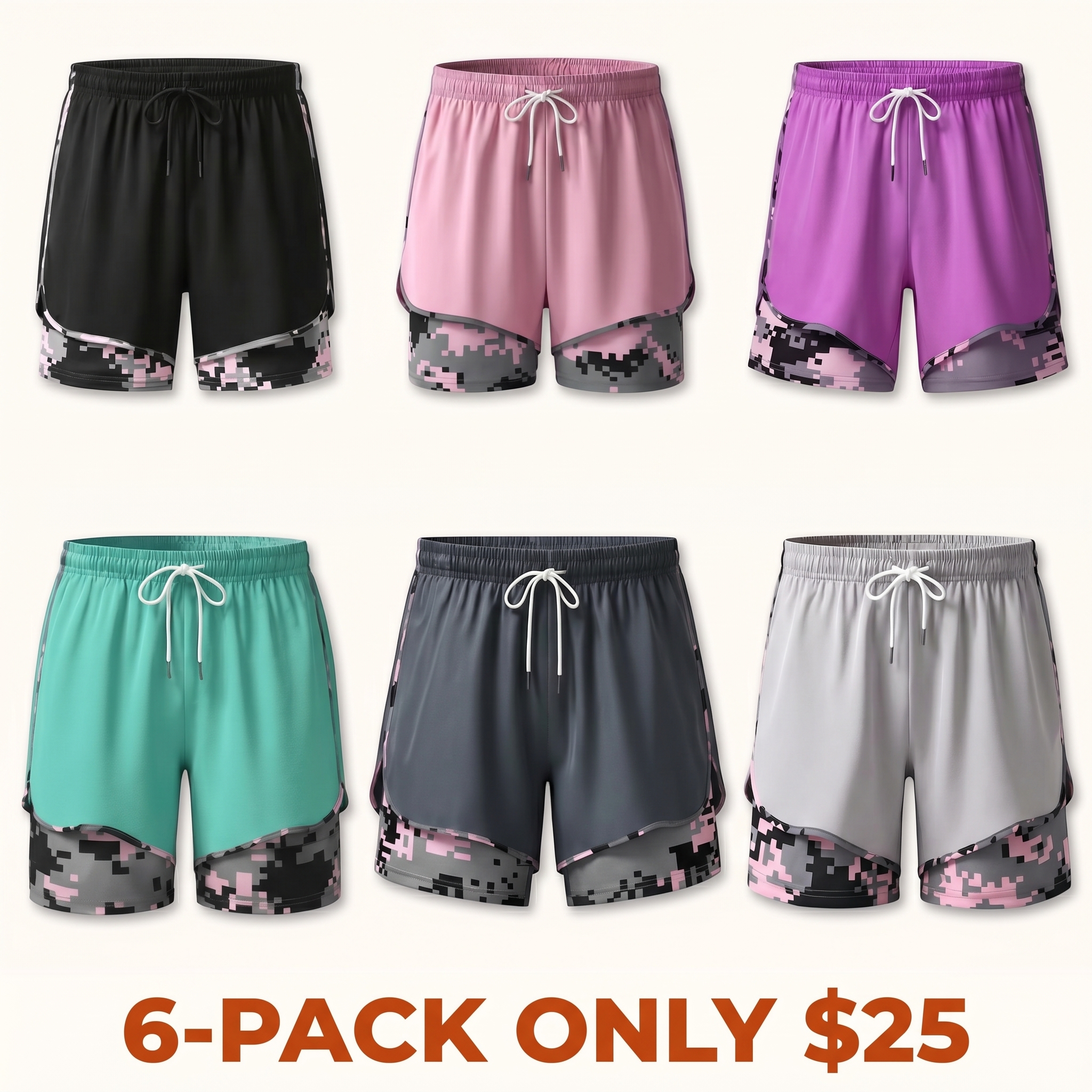 Women's Double-Layer Anti-Exposure Stretch Fitness Shorts