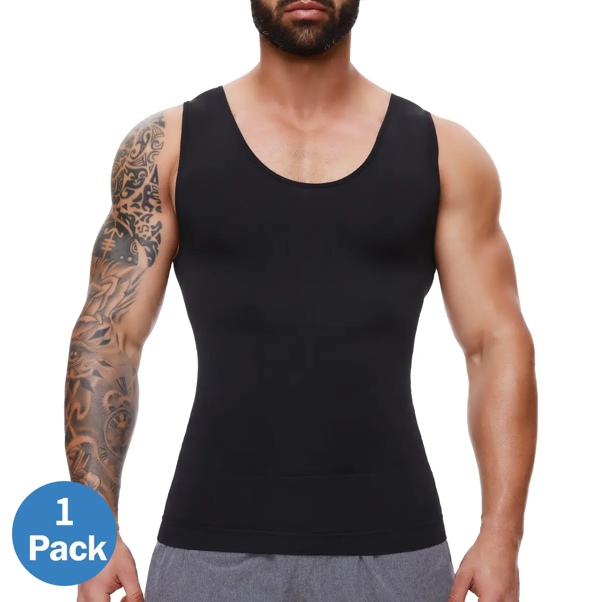 Men's Body-Shaping Vest — Moderate-Compression Shapewear. Crafted from comfortable, stretchy, and lightweight fabric that is breathable and gentle on the skin.