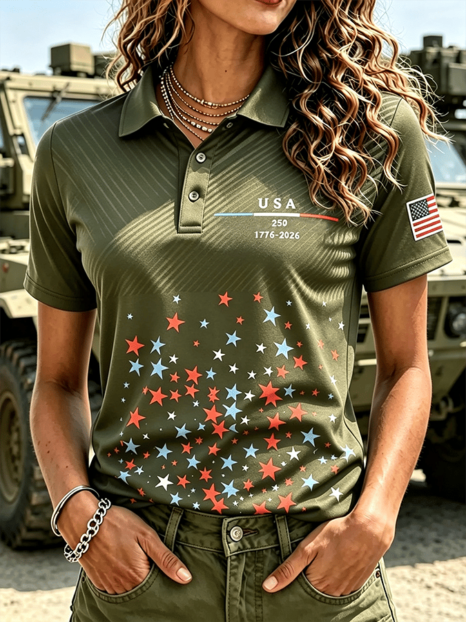 Women'S Independence Day Print Short-Sleeve Top
