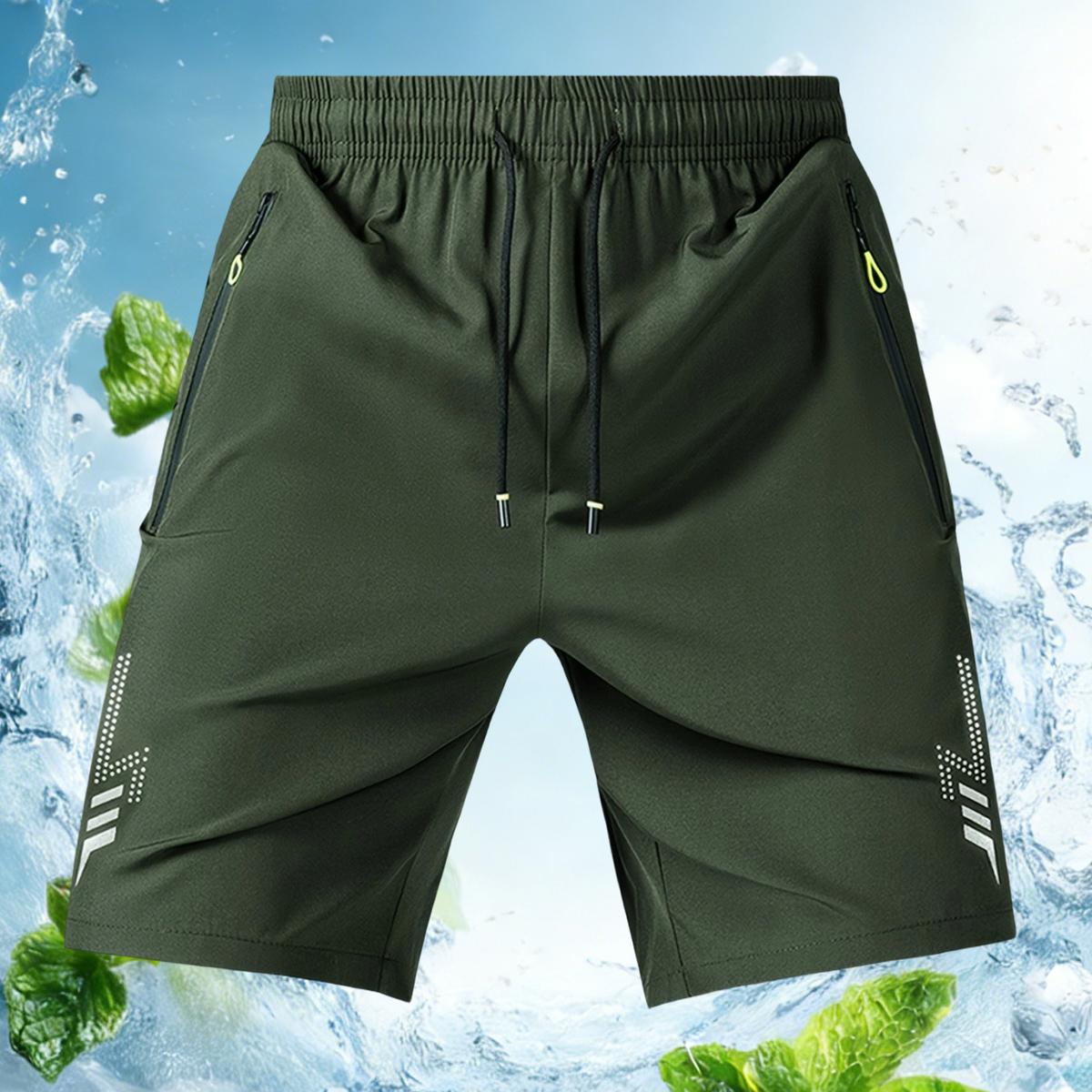 Men's Unisex Fashion Athletic Shorts Drawstring Waistband, Side Zipper Closures